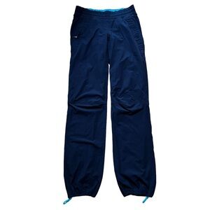 lululemon athletica Navy Blue Lightweight Track Pants with Aqua Drawcords
